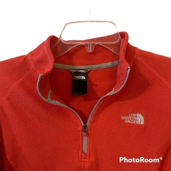 The North Face Orange Fleece Long Sleeve Quarter Zip Size Small - Picture 4 of 12